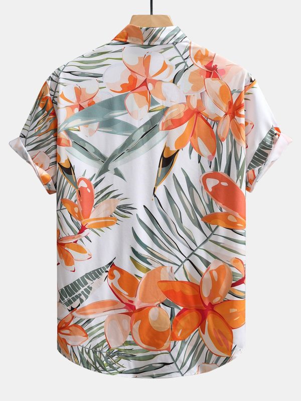 Flower Plants Print Button Up Shirt & Swim Shorts - Image 9