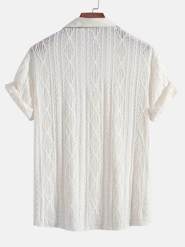 Geometric Jacquard Cuban Shirt & Straight Leg Linen Pants - Image 10