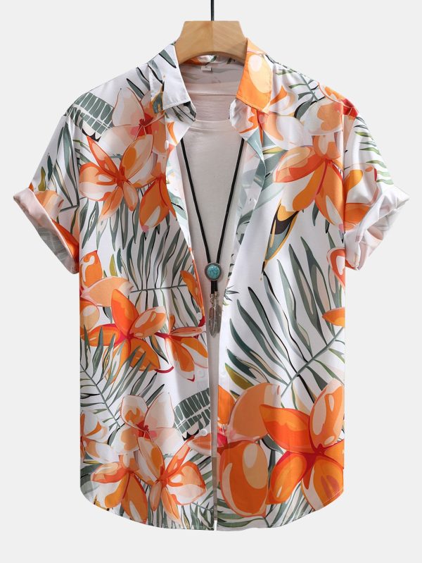 Flower Plants Print Button Up Shirt & Swim Shorts - Image 8