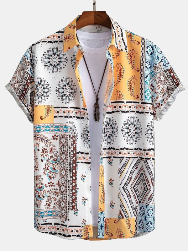 Scarf Print Button Up Shirt & Swim Shorts - Image 3