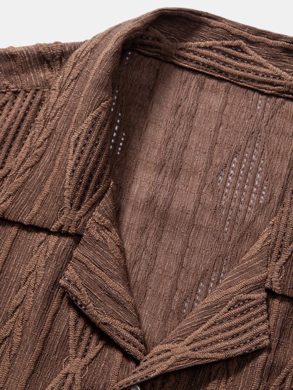 Geometric Jacquard Cuban Shirt & Straight Leg Linen Pants - Image 16